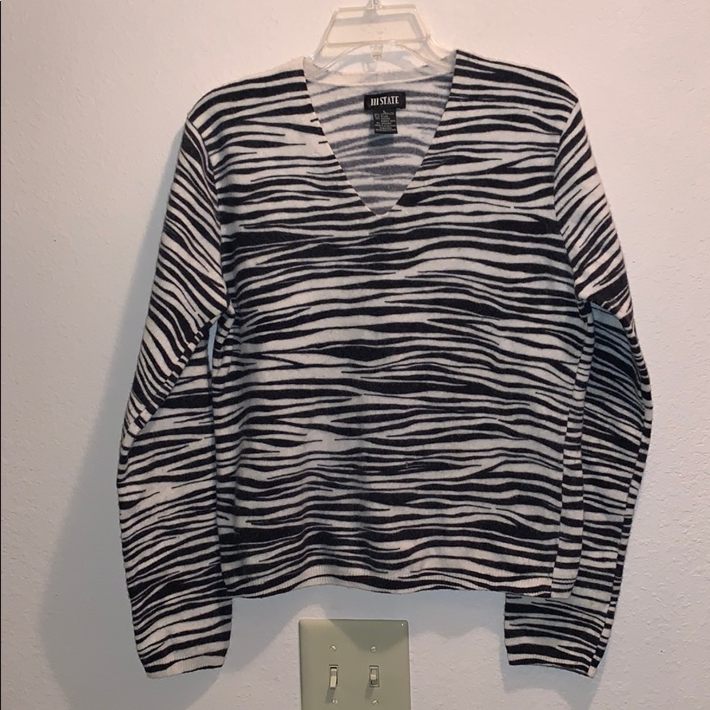lll STATE zebra stripes sweater
